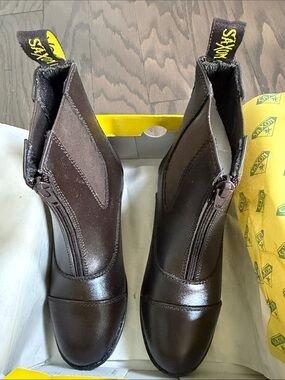 Kids Brown Saxon Chelsea-Style Zip Boots